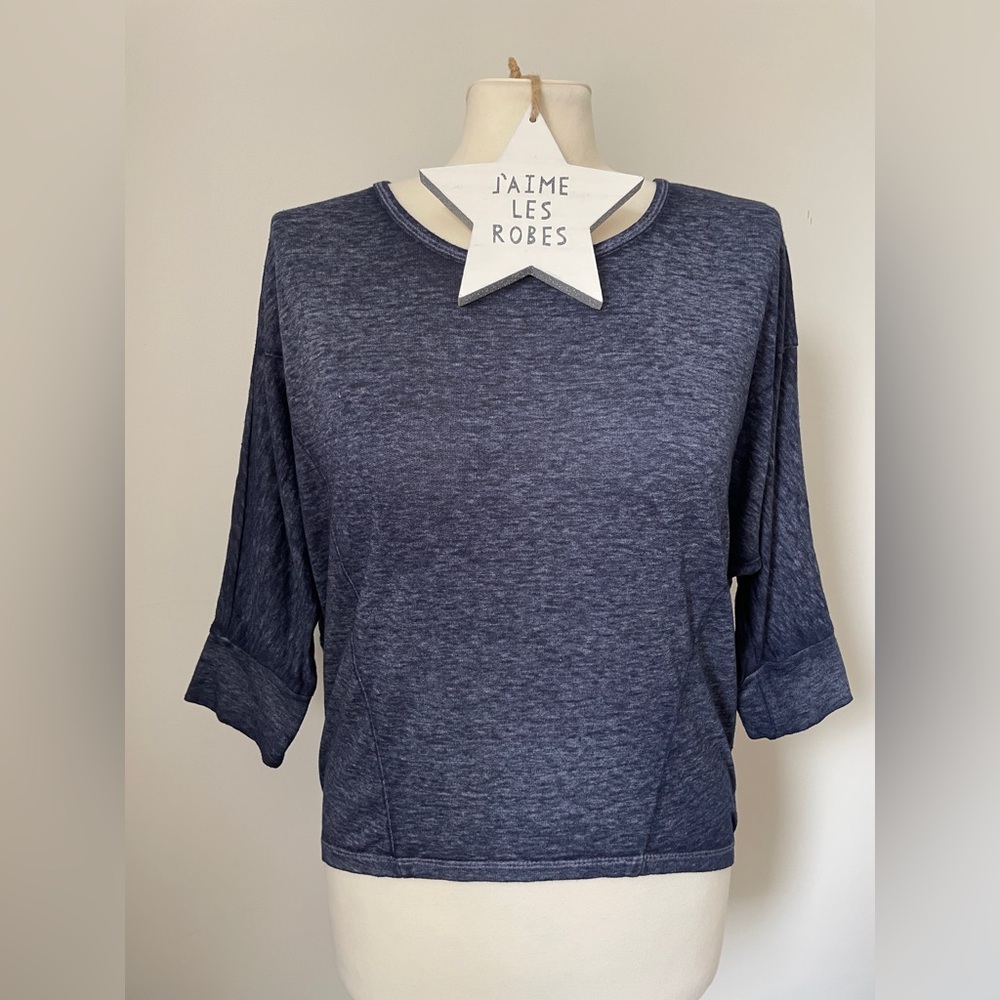 Mossimo Supply Co. Heathered Blue Bat Wing Crop Top